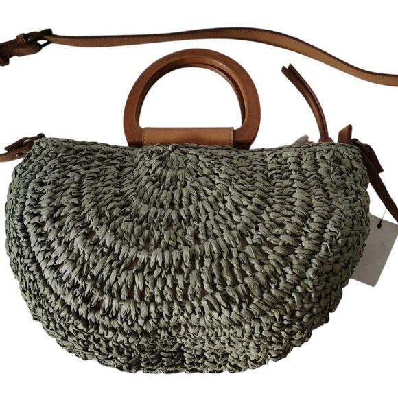 Sonoma Wiicker Crescent Bag Green OS - Picture 1 of 4